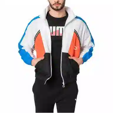 Puma Logo Colorblock Jacket Blue