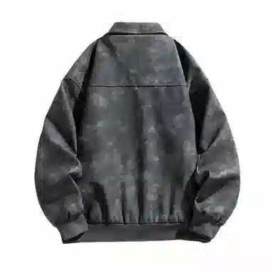 纯色翻领防风防水保暖宽松夹克外套 男女同款