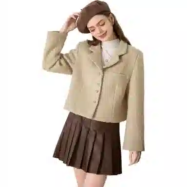 法文箱子 纯色短款简约西装 女款