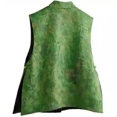 丝柏舍 复古开叉气质新中式盘扣马甲 女款 翠绿色