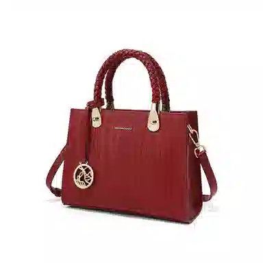 红蜻蜓 高级感气质通勤百搭款 牛皮 手提包斜挎包 女款 蓝色/黑色