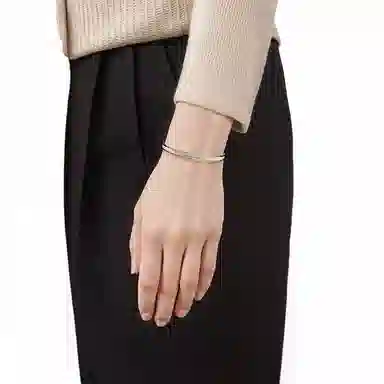 Hermes Enamel Letter Bracelet Rose Gold Cream