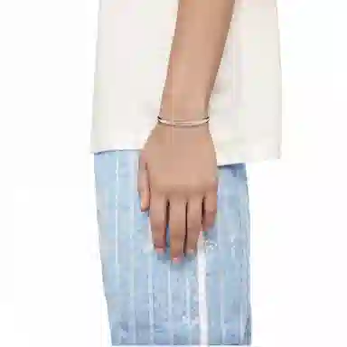 Hermes Enamel Letter Bracelet Rose Gold Cream