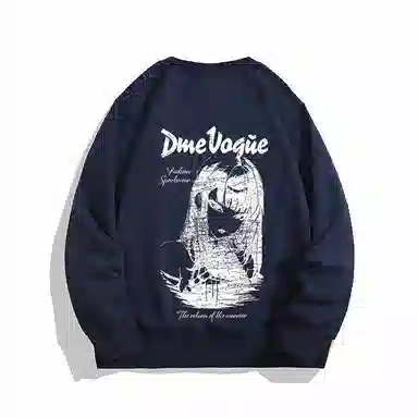 【dme】 手绘动漫头像个性美式加绒加厚舒适保暖时尚套头圆领重磅卫衣 男女同款