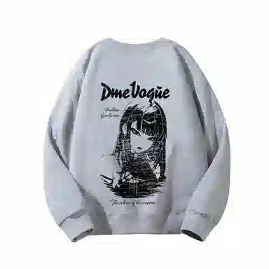 【dme】 手绘动漫头像个性美式加绒加厚舒适保暖时尚套头圆领重磅卫衣 男女同款