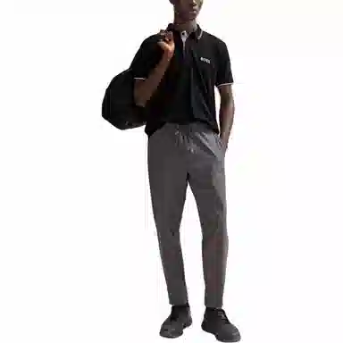 HUGO BOSS SS24 Cotton Blend Polo Shirt With Contrast Logos Polo
