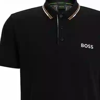 HUGO BOSS SS24 Cotton Blend Polo Shirt With Contrast Logos Polo
