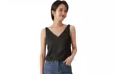 棉购 纯色简约可外穿背心 女款 白色