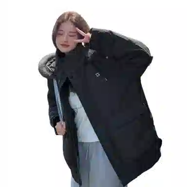 玉儿恋 韩系学院风甜美工装多口袋毛领甜心学院派高级感小众风小个子棉服 女款