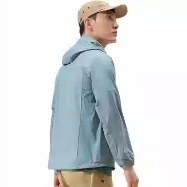 探路者 纯色休闲运动透气防晒服 男款 青蓝灰