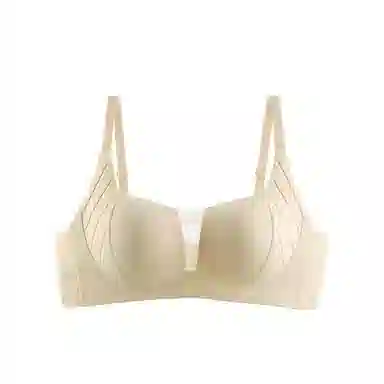 欧迪芬 舒适无痕拼接网纱无感聚拢有型上托侧收副乳防外扩无钢圈文胸 女款