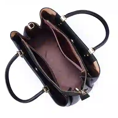 都宝路 风琴设计简约优雅细纹内格 牛皮 斜挎单肩手提包 中号 女款 米白色/红色/黑色