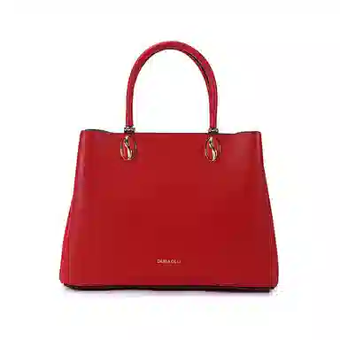 都宝路 风琴设计简约优雅细纹内格 牛皮 斜挎单肩手提包 中号 女款 米白色/红色/黑色