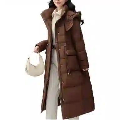 鸭鸭 通勤纯色连帽长袖羽绒服 女款