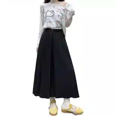 思蓓儿 简约舒适纯色通勤休闲长裙 女款