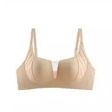 欧迪芬 舒适无痕拼接网纱无感聚拢有型上托侧收副乳防外扩无钢圈文胸 女款