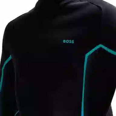 HUGO BOSS Zip-Neck Regular-Fit Sweater With Degrad Jacquard