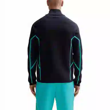 HUGO BOSS Zip-Neck Regular-Fit Sweater With Degrad Jacquard