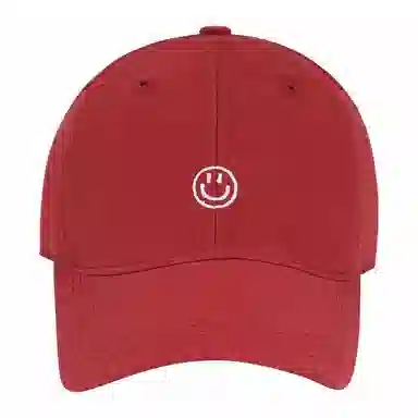 啄木鸟 休闲简约学院风棒球帽纯色可爱笑脸时尚百搭大头围显脸小肤白遮阳遮脸软顶 聚酯纤维 鸭舌帽 男女同款情侣款