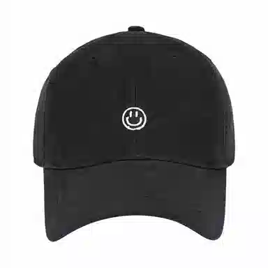 啄木鸟 休闲简约学院风棒球帽纯色可爱笑脸时尚百搭大头围显脸小肤白遮阳遮脸软顶 聚酯纤维 鸭舌帽 男女同款情侣款