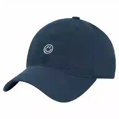 啄木鸟 休闲简约学院风棒球帽纯色可爱笑脸时尚百搭大头围显脸小肤白遮阳遮脸软顶 聚酯纤维 鸭舌帽 男女同款情侣款