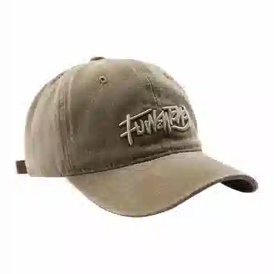 啄木鸟 复古水洗做旧字母刺绣户外晒遮阳 棉质 鸭舌帽 男女同款情侣款