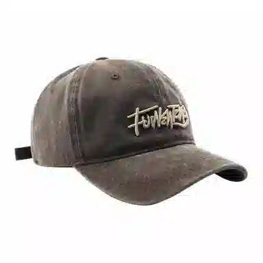 啄木鸟 复古水洗做旧字母刺绣户外晒遮阳 棉质 鸭舌帽 男女同款情侣款