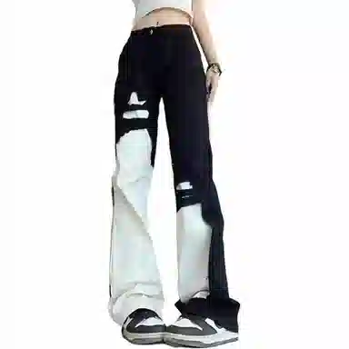 GWAF Streetwear Black White Patchwork Pants