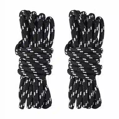 适配老爹鞋 足印部落 经典圆形黑白条纹不晕染不掉色紧致耐用 涤纶 鞋带 通用