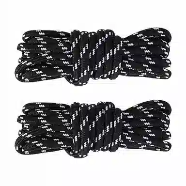 适配老爹鞋 足印部落 经典圆形黑白条纹不晕染不掉色紧致耐用 涤纶 鞋带 通用