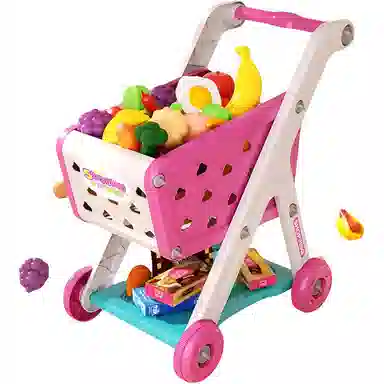 益米 购物车小手推车水果切切乐超市厨房 玩具