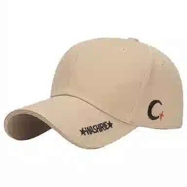 春夏季韩版刺绣月牙遮阳透气显脸小青年学生防晒百搭帽 优质纯棉帽 时尚鸭舌帽 男女同款情侣款