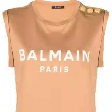Balmain SS23 Logo Embossed Button Vest