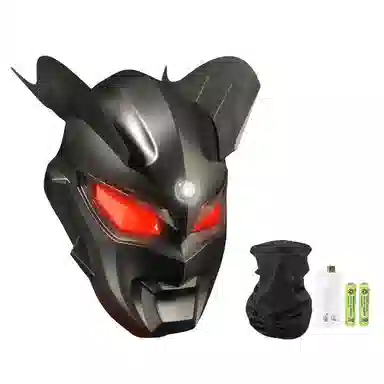 欧洛伊 黑暗红眼赛罗奥特曼头套  头标可拆卸洛普斯发光头盔 玩具