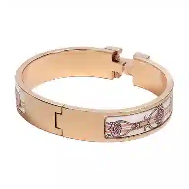Hermes Enamel Rose Gold Bracelet
