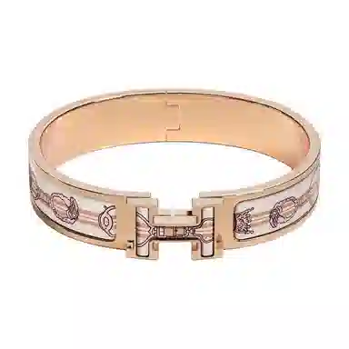 Hermes Enamel Rose Gold Bracelet