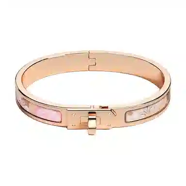 Hermes Enamel Rose Gold Bracelet