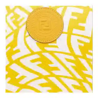 Fendi Medium Canvas Clutch Yellow