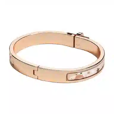 Hermes Enamel Rose Gold Bracelet