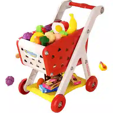 益米 购物车小手推车水果切切乐超市厨房 玩具