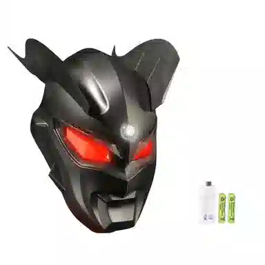 欧洛伊 黑暗红眼赛罗奥特曼头套  头标可拆卸洛普斯发光头盔 玩具