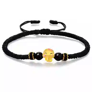 幸囍礼 新中式生肖福蛇招财 国潮国风手工编织小众设计 甜美优雅蝴蝶结小蛇 玛瑙 手链 男女同款情侣款