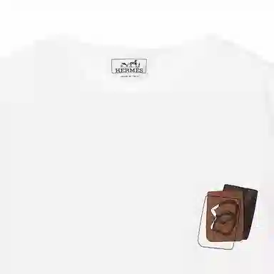 Hermes SS23 Leather Patch Tee White