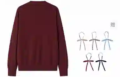 东鲸岁时记 马卡龙色小个子奶呼呼软糯松弛感开衫制服上衣针织衫 男女同款 灰野川 红色