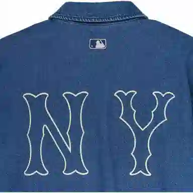 MLB Denim Coopers Mega Logo New York Yankees Denim Shirts Logo