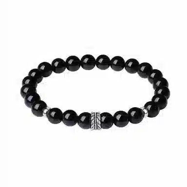 贝诗珠宝 羽你相伴情侣手链新中式高级感小众羽毛复古精致时尚 黑曜石 手串 男女同款情侣款