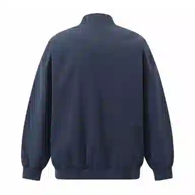 快鱼 棒球领宽松纯色长袖简约基础款上衣外套潮流休闲百搭学院风美式复古高街酷帅飞行员夹克 男女同款