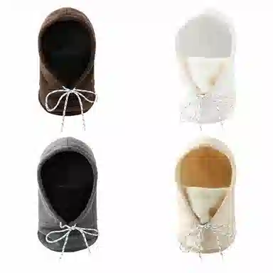 浪莎 保暖防风一体冬加绒加厚护耳户外骑行韩版 腈纶 帽子 女款