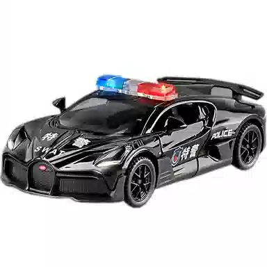 卡威 仿真布加迪合金警车 成品模型