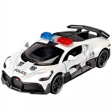卡威 仿真布加迪合金警车 成品模型